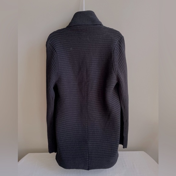 ‼️SALE‼️$25 Like/Bundle/Offer Barely Worn Black Kim Rogers Ribbed Open Cardigan - Picture 2 of 4